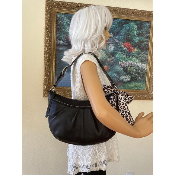 Coach Ergo Pleated hobo/soho black Leather Shoulder Bag - Picture 3 of 9